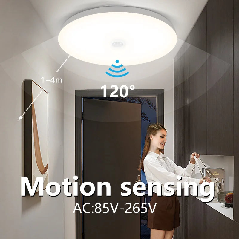 plafonnier led blanc moderne adhésif détecteur mouvement 110v 220v 15w 30w