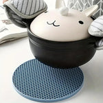 tapis table silicone gris rose bleu moderne réseau hexagonal cuisine protection comptoir 17.5cm