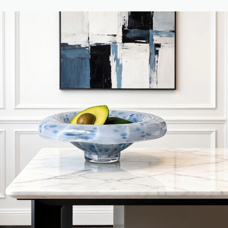 bol moderne blanc bleu points restaurant servir collations table basse