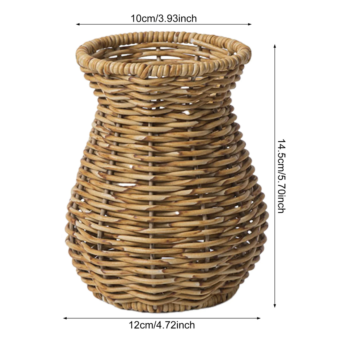 vase rotin tressé main beige clair décoration maison fleurs séchées traditionnel effet chic