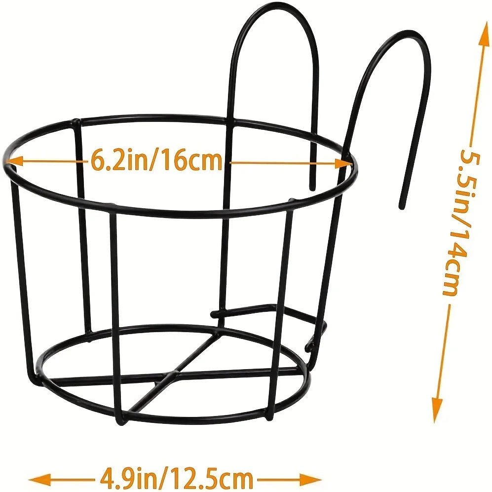 paniers suspendus métal noir minimaliste modernes jardinières balcon jardin décoration intérieure anneaux métalliques