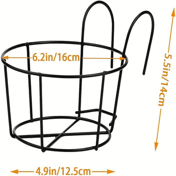 paniers suspendus métal noir minimaliste modernes jardinières balcon jardin décoration intérieure anneaux métalliques