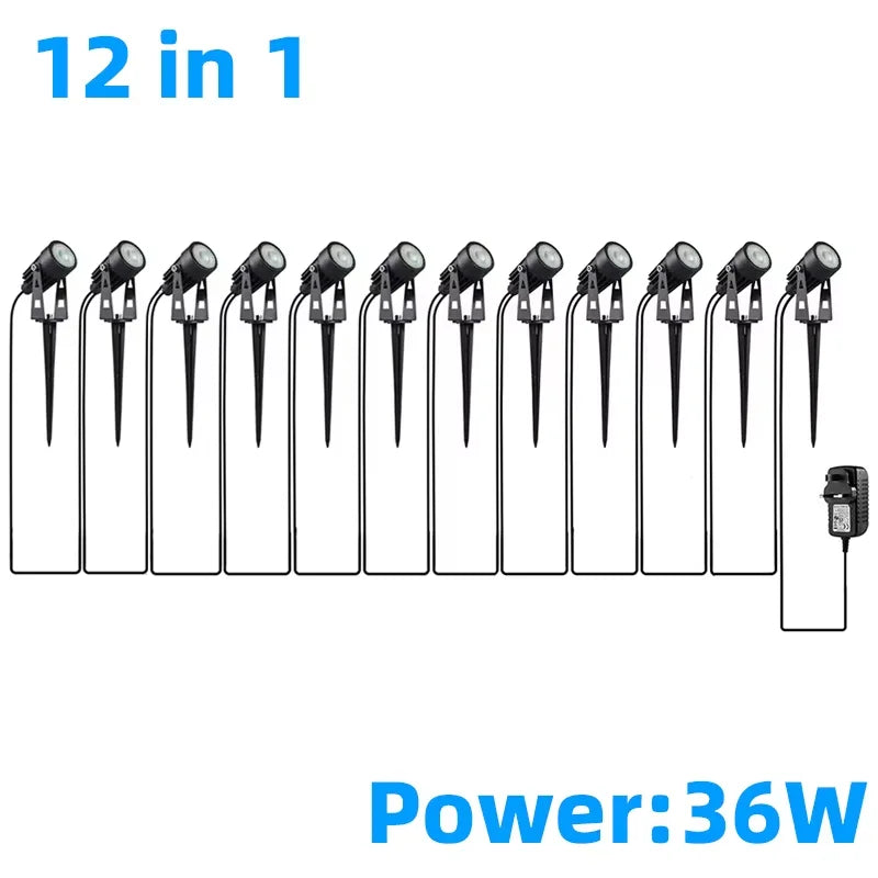 spots led paysagistes noirs modernes 12 tringle adaptableextérieur sécurité ip65 étanche