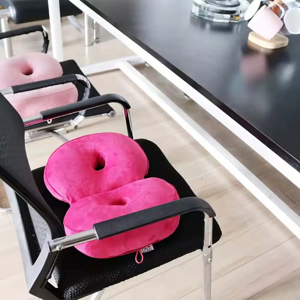 coussin donut mousse mémoire forme confortable ergonomique uni vert rose violet bleu