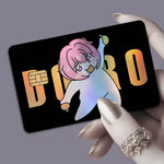 stickers carte bancaire laser waterproof antiusure dessin animé mascotte mignonne adhésifs rembourrables sans résidu