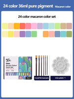 Peinture acrylique kit 24 couleurs palette pinceaux medium auto apprentissage pratique