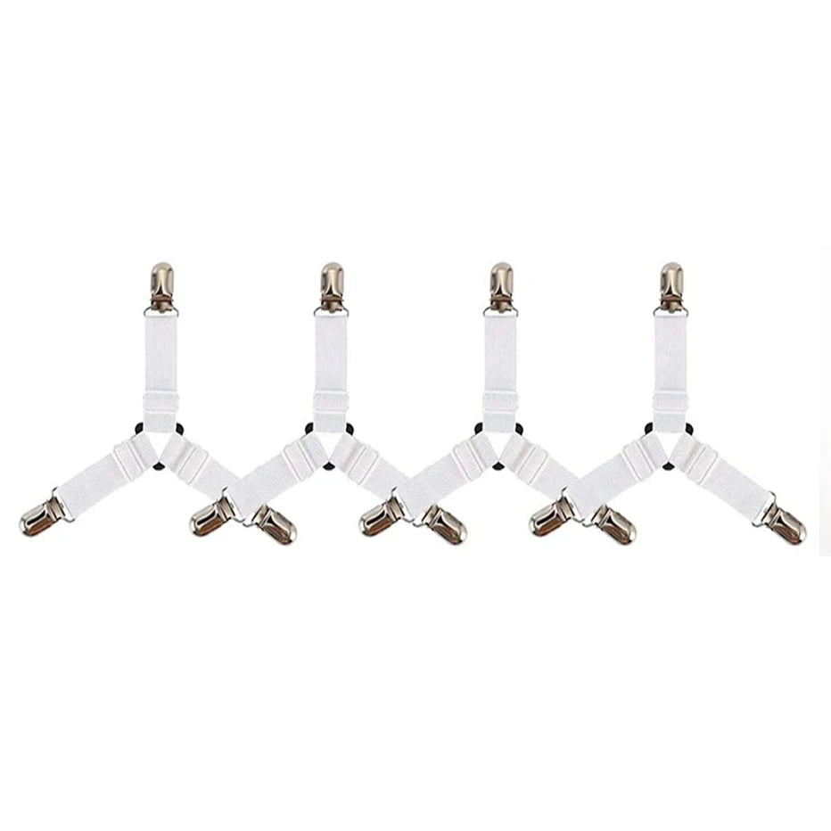 attache élastique lit clips métalliques tissu uni polyester coton moderne bleu noir blanc qualité