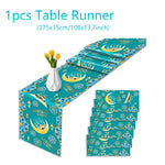 nappes chemins table motifs islamiques ramadan decoratives festives or bleu marine violet emeraude rouge