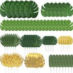 feuilles artificielles vert doré feuilles tropicales moderne extérieur décoration anniversaire mariage baby shower piquet