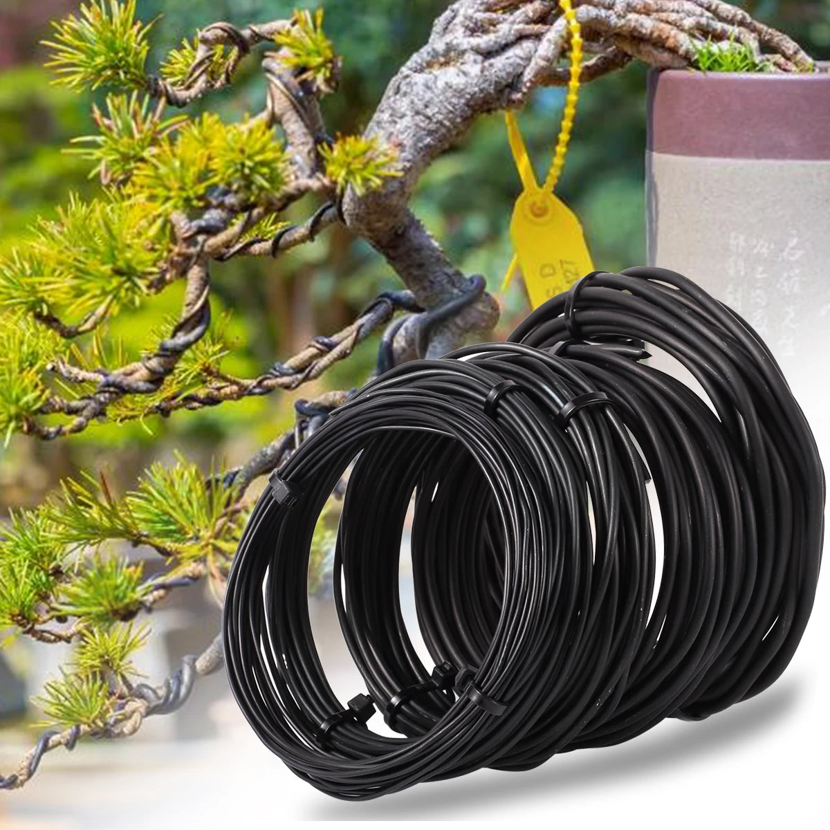 fil jardinage métal 2.5mm 5m 3.0mm 5m 2.0mm 10m 1.5mm 1.0mm noir lisse opaque