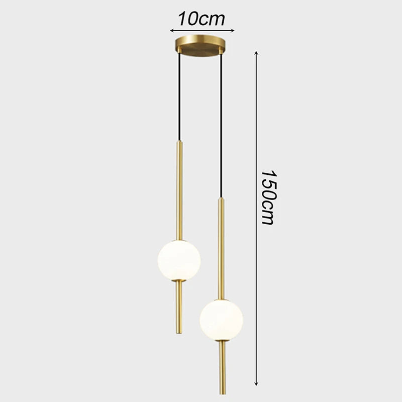 suspension luminaire moderne sphères translucides métal noir or chambre salon intérieur maison