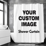 rideau douche personnalisable blanc rayures verticales moderne tapis pièces anneaux suspension polyester