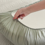 taies d'oreiller coton vert clair rayures horizontales moderne 48x74cm 40x60cm 30x50cm respectueux environnement non