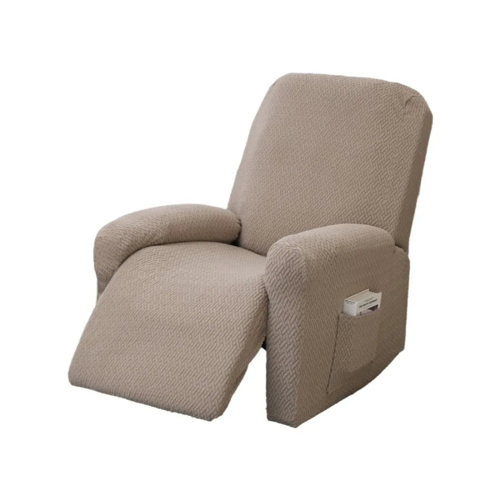 housse fauteuil relax moderne polyestère motifs géométriques beige gris vert poches antidérapante
