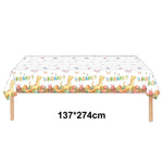 nappe plastique dinosaure motif enfant anniversaire decoration table verte marron blanc