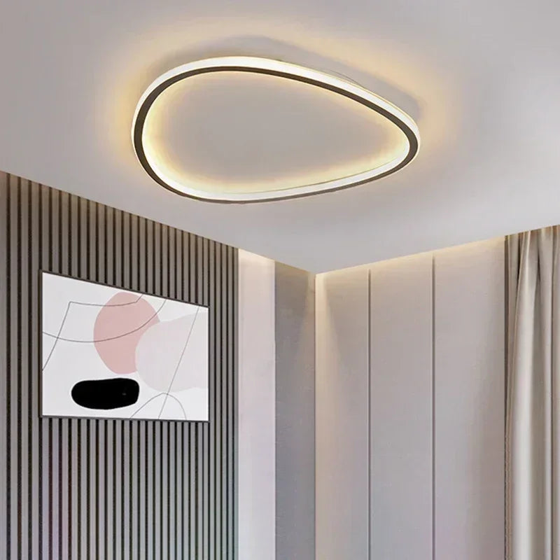 Lampe LED moderne ovale blanc noir 2000 82000 lumens 90 260V