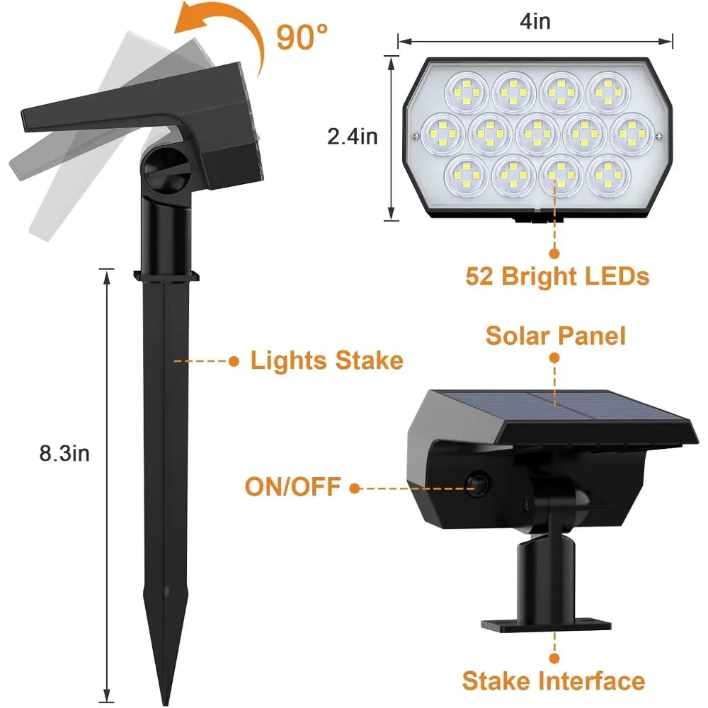 spots solaires ip65 étanches led noirs moderne autonomes modes éclairage contemporains