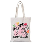 sac main moderne ethnique toile plumes tribal poignées fermeture éclair blanc noir vector illustration