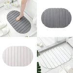 tapis bain pliable absorption rapide séchage instantané antidérapant rayures horizontales gris moderne