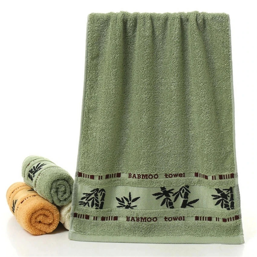 serviettes bain fibre bambou absorption rapide séchage rapide motif lettre moderne orange vert blanc