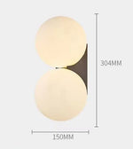 lampe murale moderne minimaliste sphérique verre blanc doré opacité fixée mur