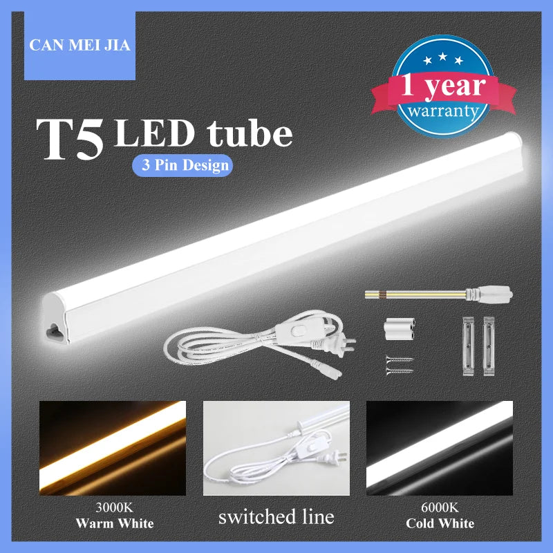 tube led t5 blanc moderne interrupteur clips fixation 6w 30cm chambre salon chambre