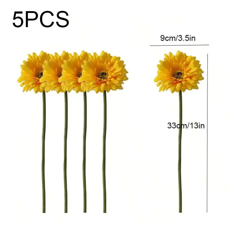 bouquet fleurs artificielles gerbera rouge rose jaune blanc modernes decoration mariage anniversaireintérieur