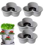 pots fleurs gris orange moderne roulettes plastique jardin adultes