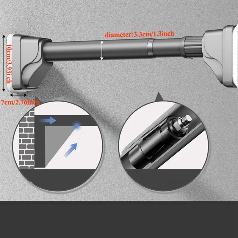 support mural vêtements noir clips fixations instructions moderne tringle extensible acier inoxydable