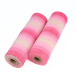 ruban filet polyester rayures horizontales rose bleu vert clair moderne 10 pouces large 10