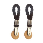 porte serviettes moderne rustique clips métalliques cordon tressé boutons bois gris noir blanc tissu