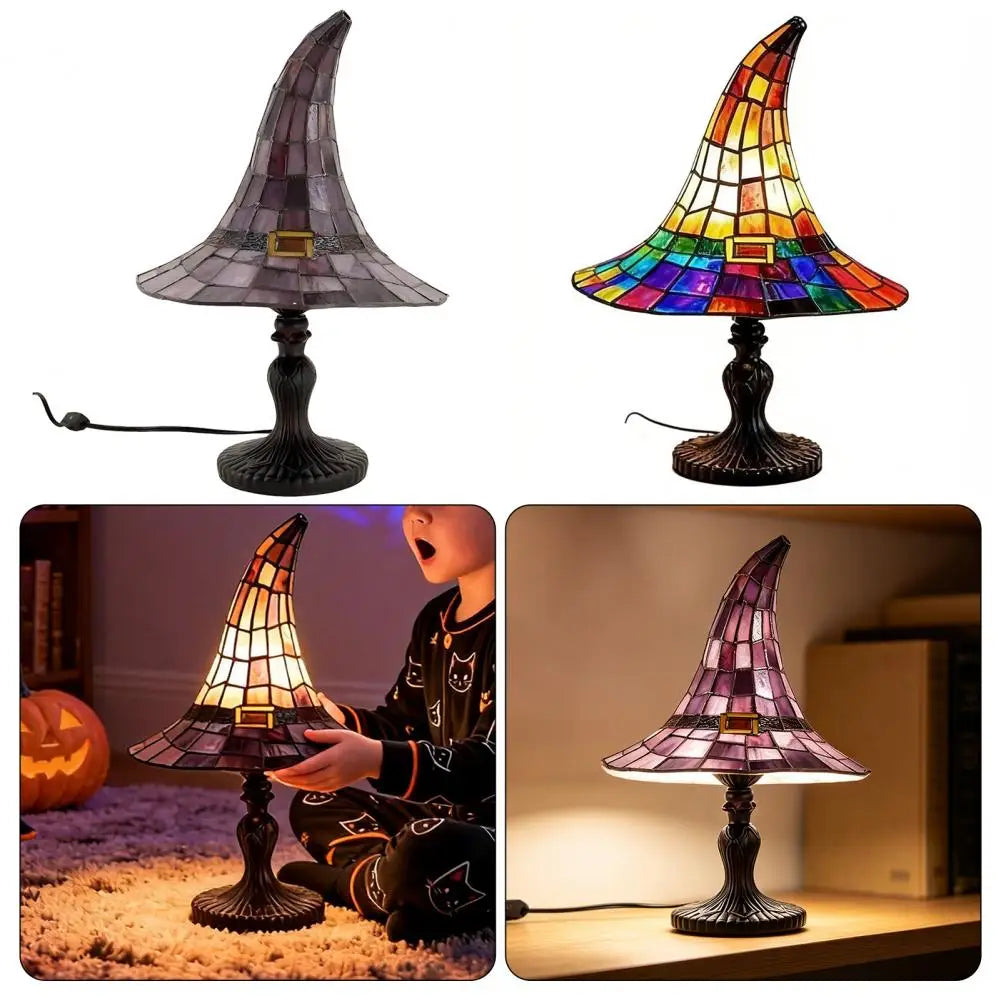 lampe table résine violet mosaïque art déco halloween ornement lumineux usb chambre salon