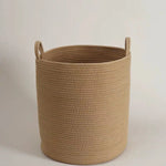 paniers rangement rotin pliables beige clair tissés utilisation multiple respectueux environnement moderne rustique poignées