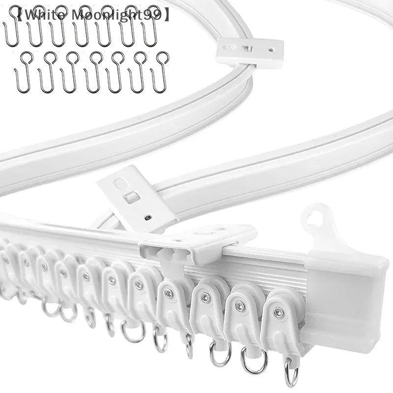 rideau rail flexible blanc moderne clips fixation plaques vis système coulissantINCTEDELETELASTWORD