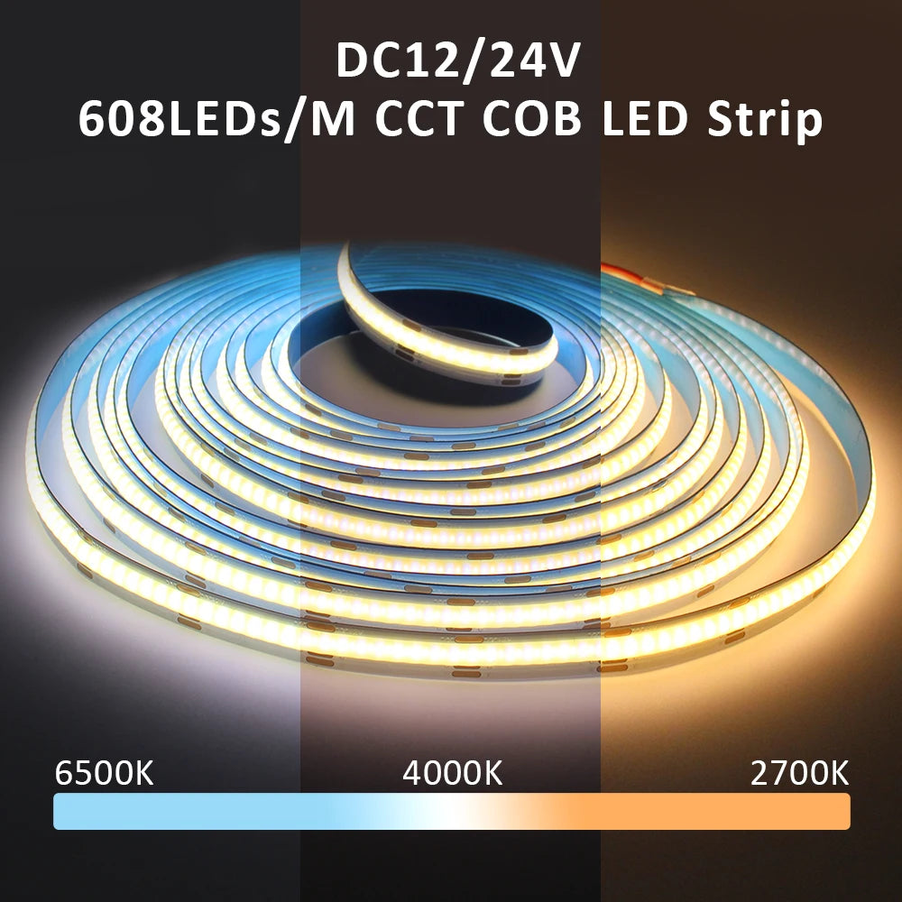 ruban led blanc bleu flexible 2700k 6500k moderne connecteurs 12v 24v