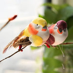 ornement oiseau artificiel jaune rouge vert marron noir blanc plumage naturel réaliste maison jardin