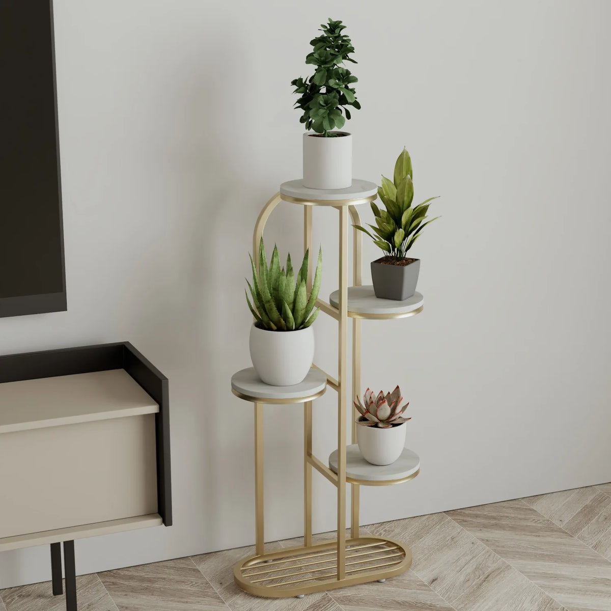 Support de pots de fleurs multi-niveaux pour jardin intérieur
