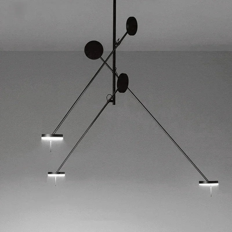 suspension lumineuse moderne multiple leds noir blanc chambre salon
