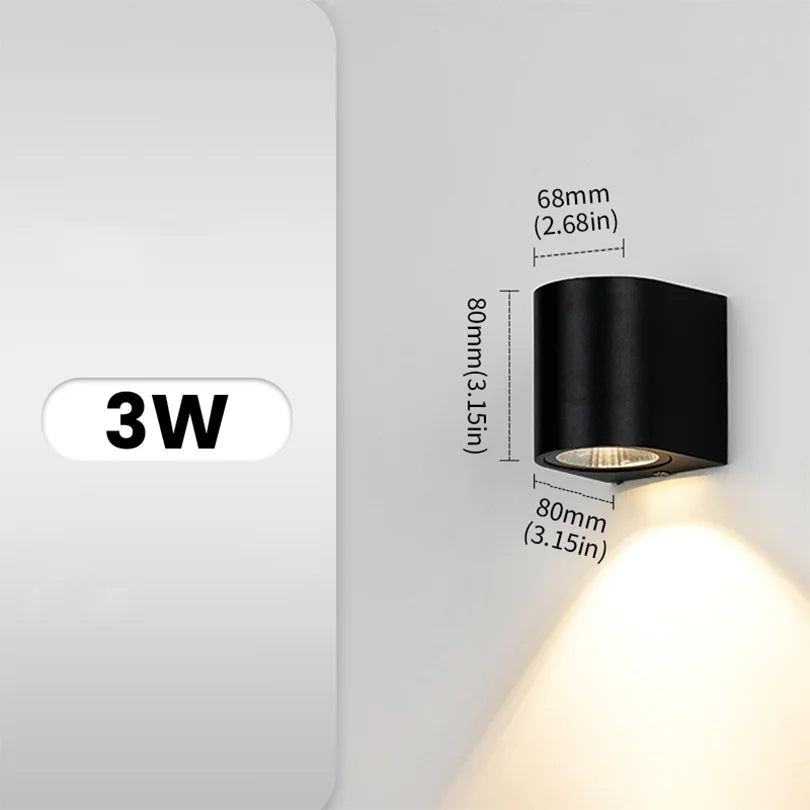 applique murale moderne led noir résistante intérieur extérieur 85265V ip65