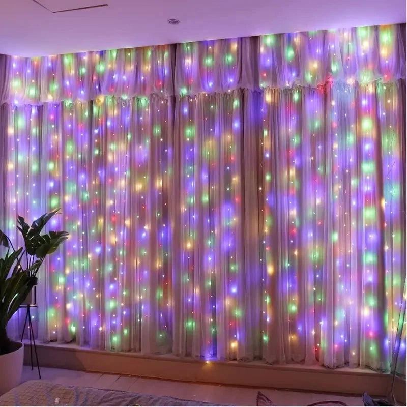 rideau lumineux led blanc moderne 100 200 300 450 600 leds noel saint valentin