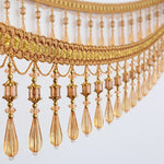 accessoires rideau dentelle goutte bleu clair doré gris élégant textile maison