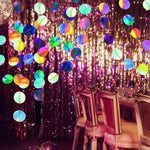 décoration murale festif multicolore holographique anniversaire mariage saint valentin disco ball franges brillantes