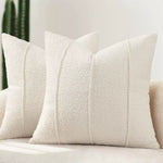 taies d'oreiller polyester texturées beige clair modernes respectueuses environnement opaques maison