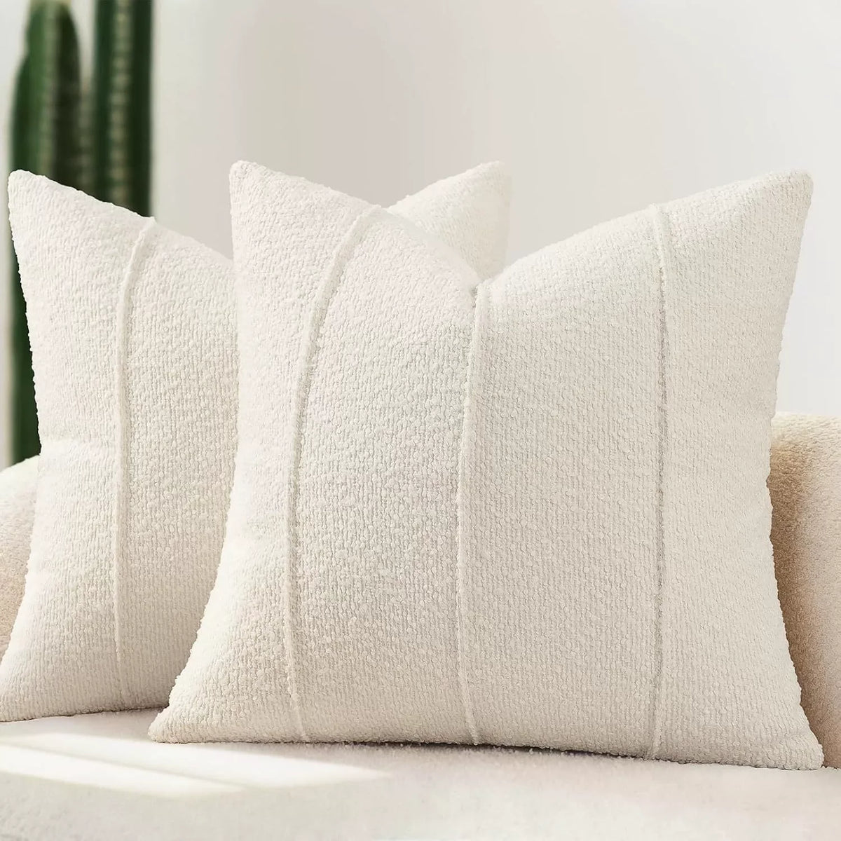 taies d'oreiller polyester texturées beige clair modernes respectueuses environnement opaques maison