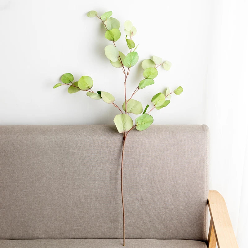 décoration intérieure branche artificielle feuilles rondes couleur automne naturelle minimaliste 87cm
