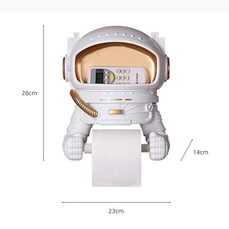 distributeur papier toilette astronaute blanc doré moderne porte serviettes papier