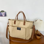 sac main toile décontracté blanc beige noir durable a4 école travail fourre tout casual