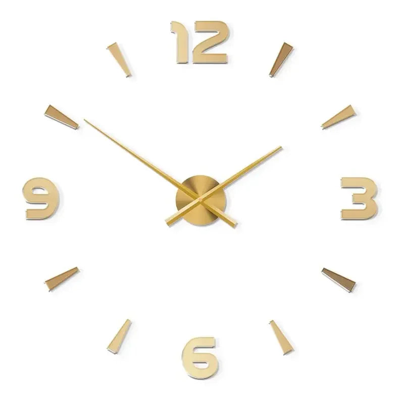 horloge murale moderne minimaliste quartz marron noir doré aiguille simple face unique