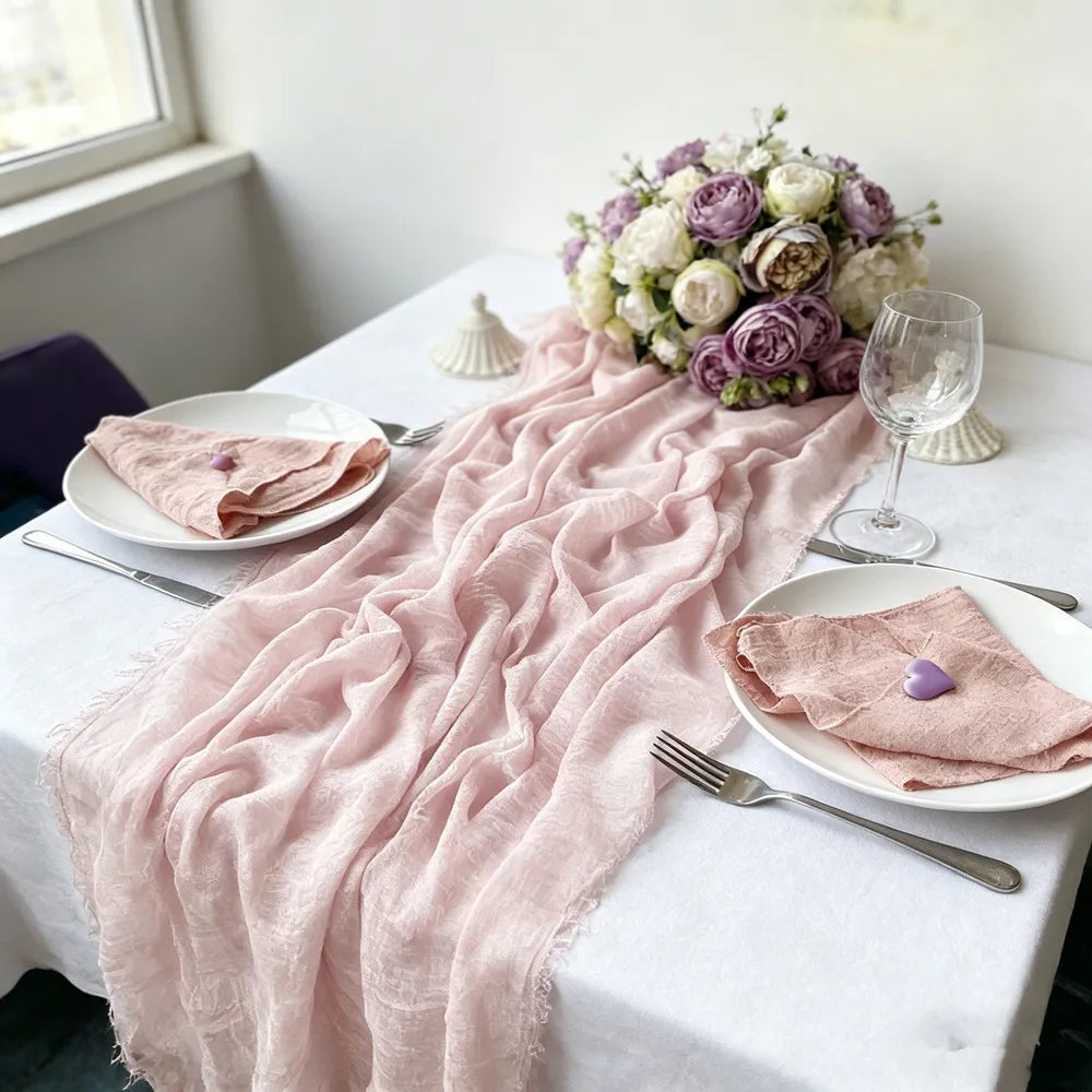 serviette table moderne rose franges élégante décoration mariage baby shower festive