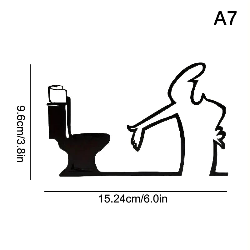 autocollant mural minimaliste noir silhouettes personnages cuisine toilettes abstrait chambre cuisine salle bain